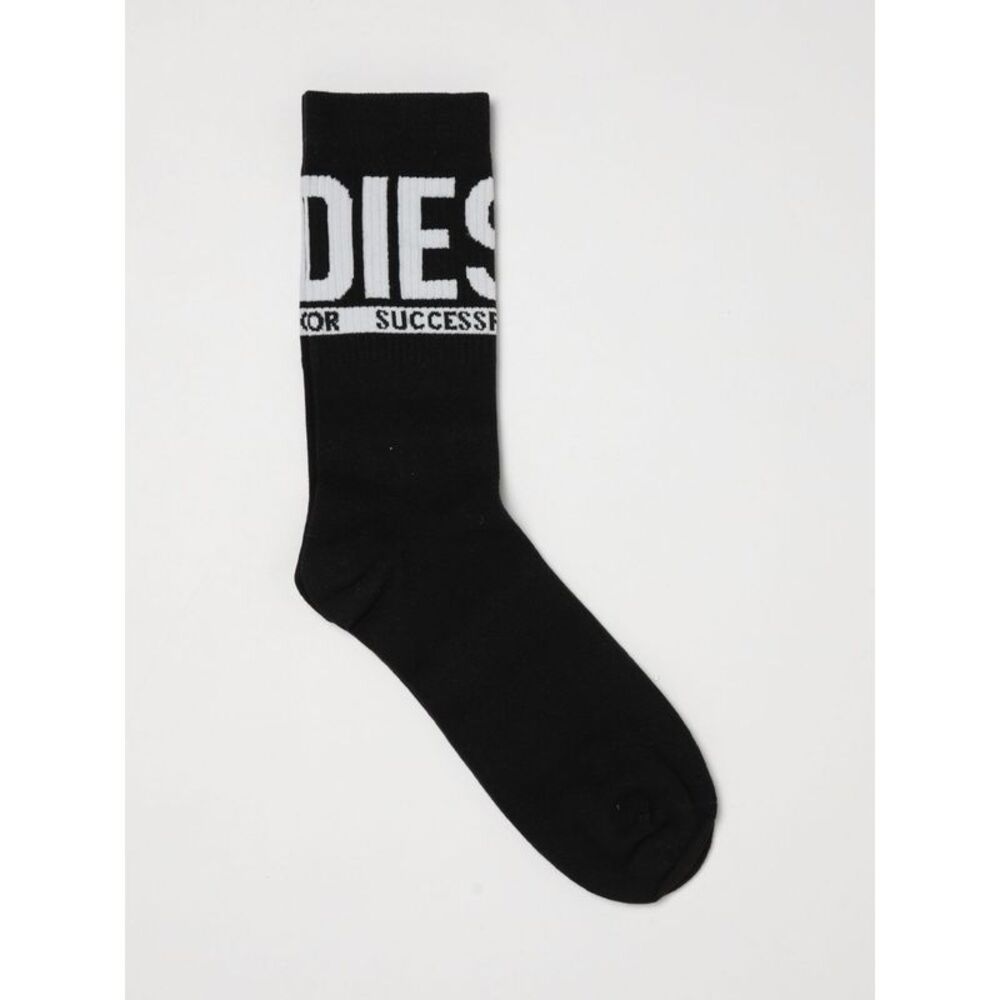 Diesel Men Diesel Calf-Length Stretch-Cotton Socks With Contrast Jacquard Logo
